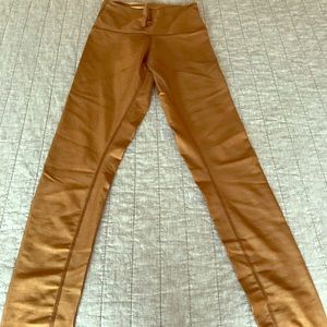 DYI High Shine Tights, Bronze, Small, high rise